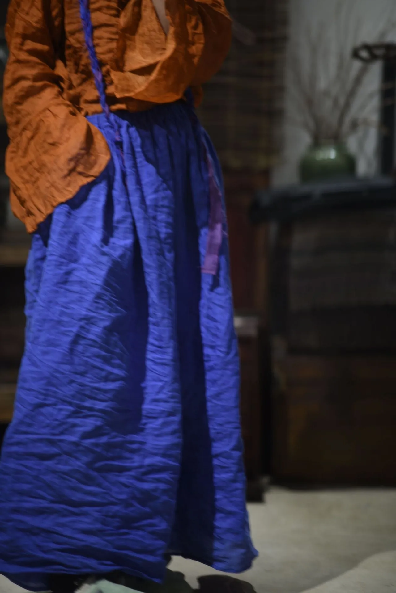 Retro Chiffon Maxi Skirt