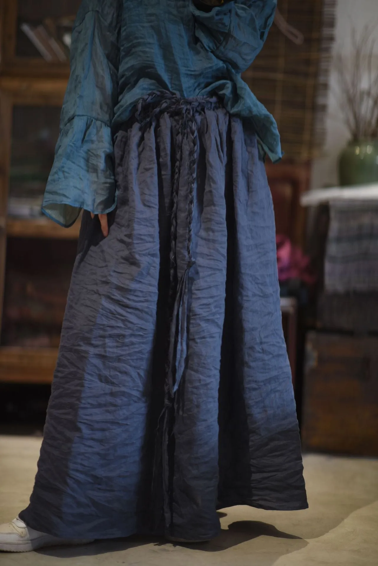 Retro Chiffon Maxi Skirt