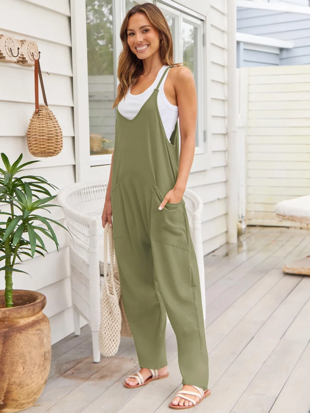 River V-Neck Spaghetti Strap Jumpsuit