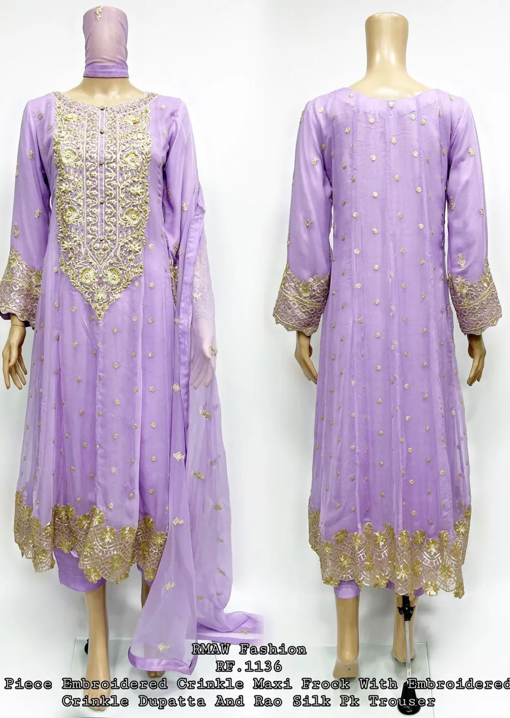 RMW-1136 - Purple - Readymade Shararah Suit