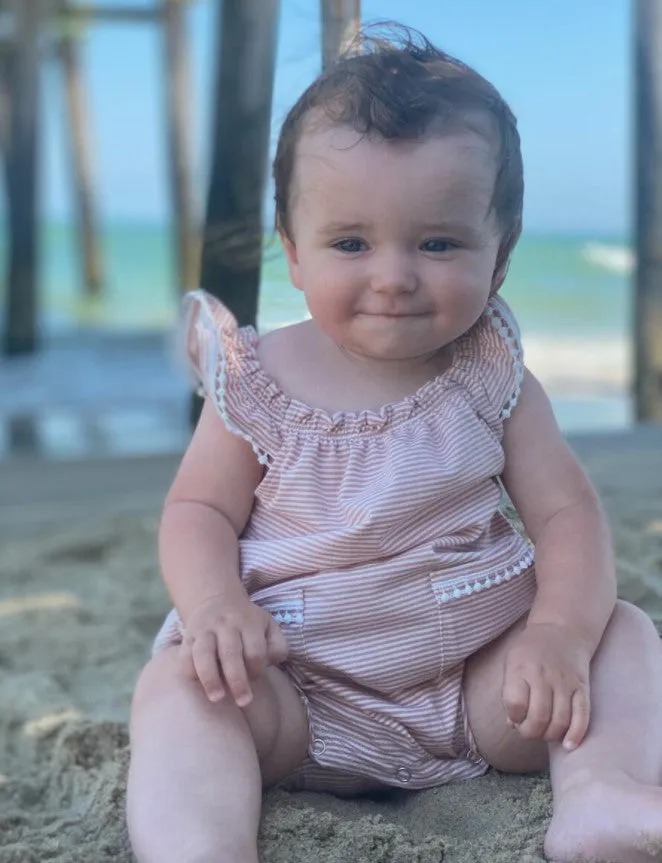 Rose Aspen Cotton Knit Baby Romper