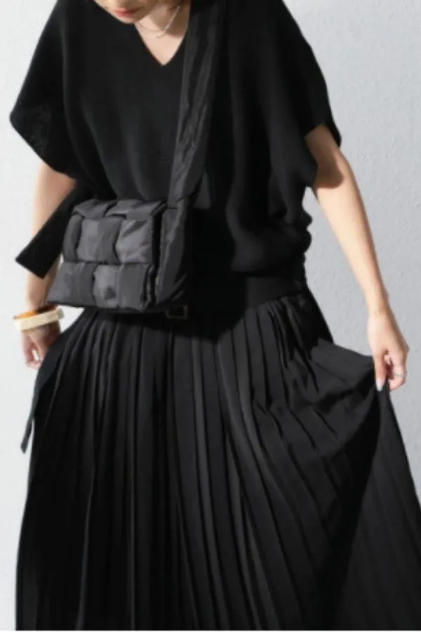 Round Neck Chiffon Hem Maxi Dress (Fit. up to 220lbs)