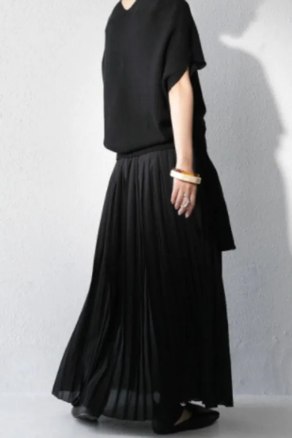 Round Neck Chiffon Hem Maxi Dress (Fit. up to 220lbs)