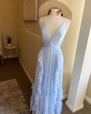 Ruffle Chiffon Maxi Dress