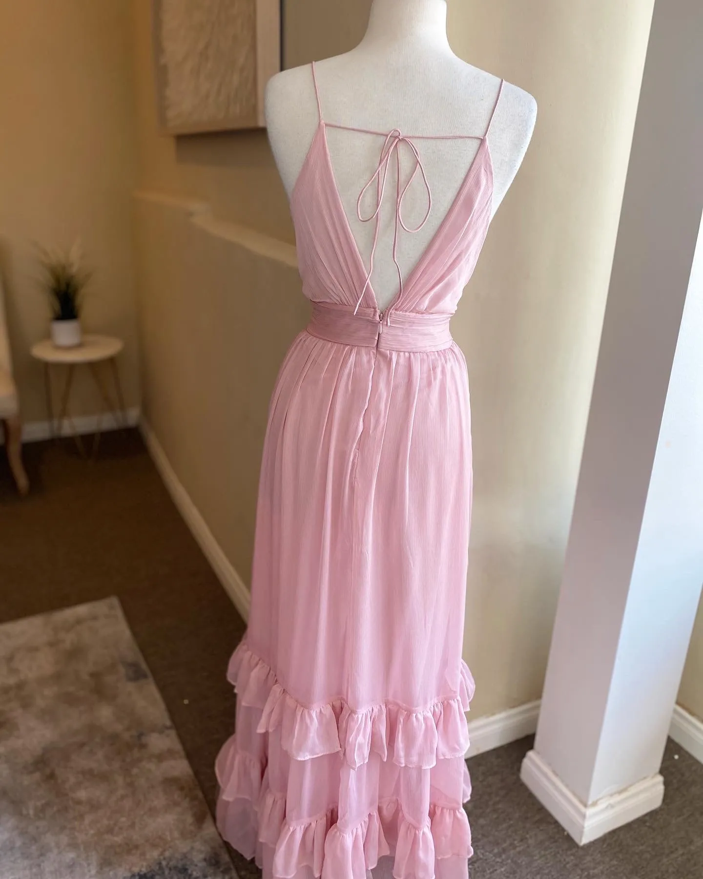 Ruffle Chiffon Maxi Dress