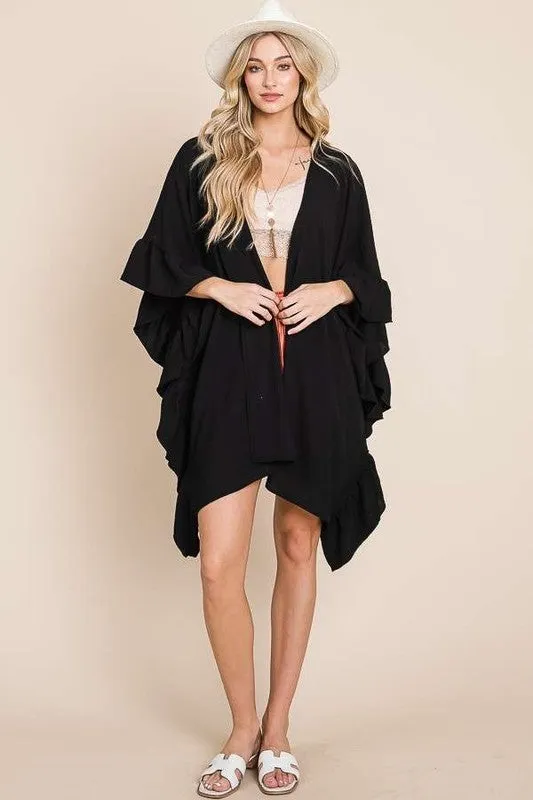 Ruffle Kimono Cover up