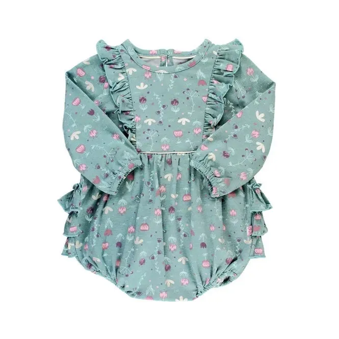 RuffleButts Falling Flora Waterfall Bubble Romper