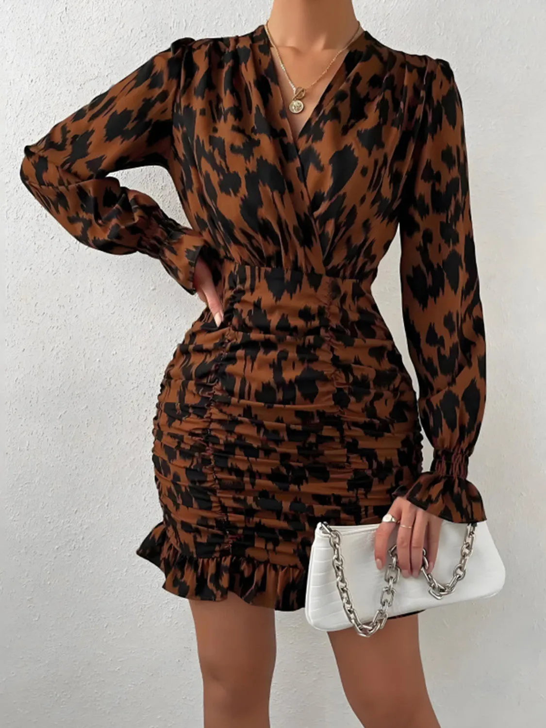 Ruffled Long Sleeve Dress