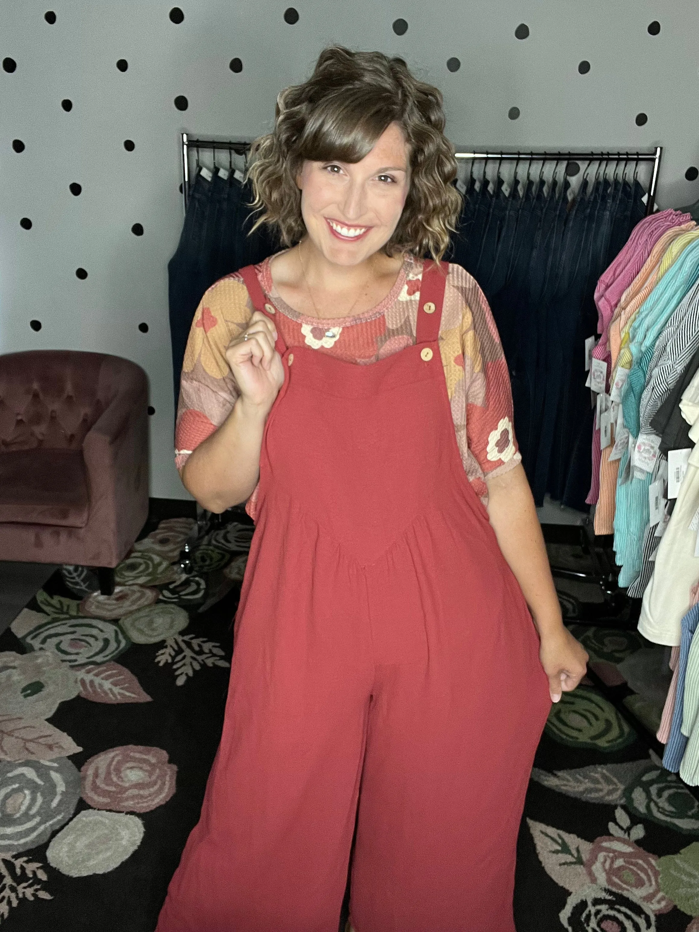 Rust Wide Leg Jumpsuit