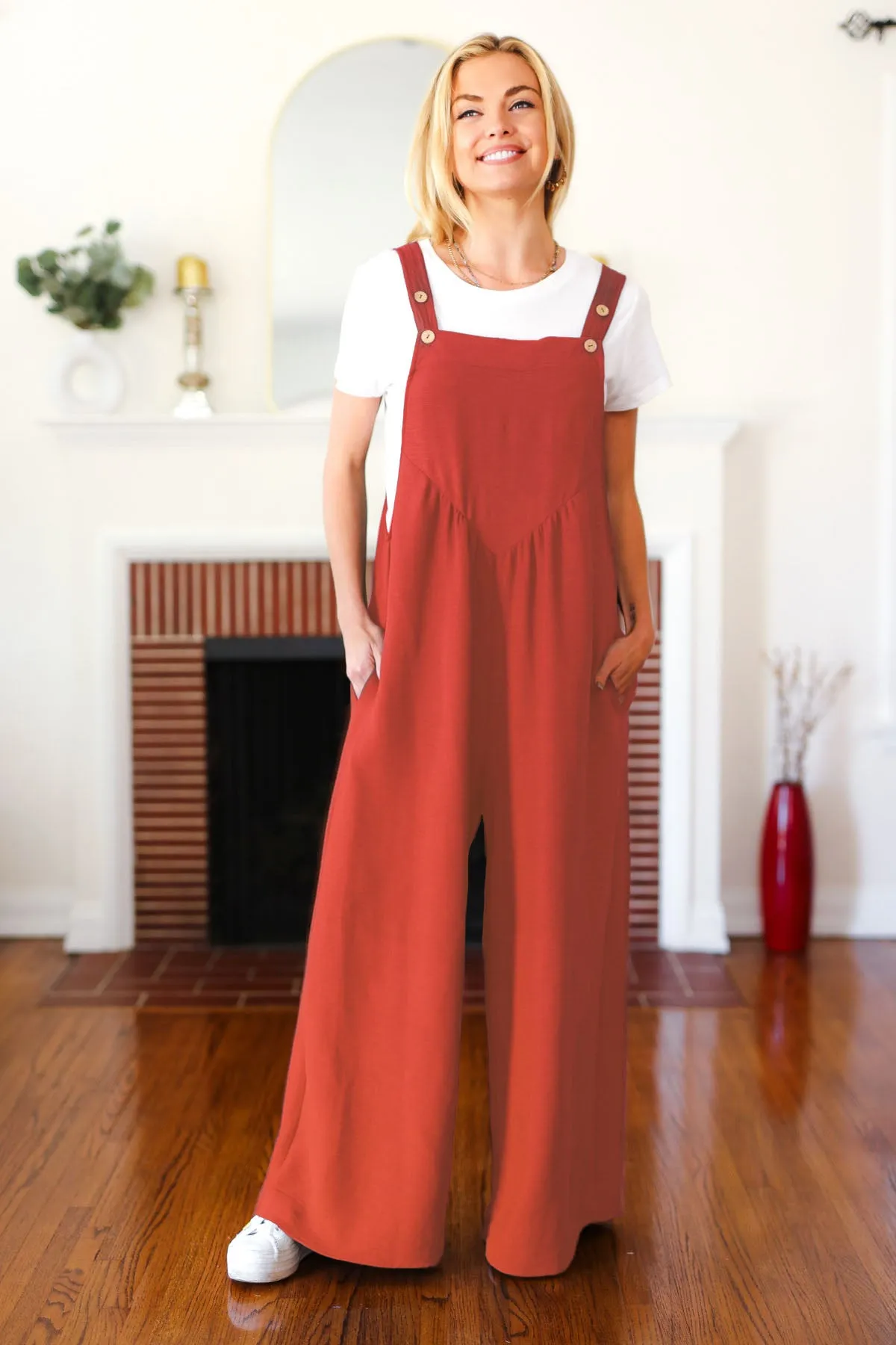 Rust Wide Leg Jumpsuit