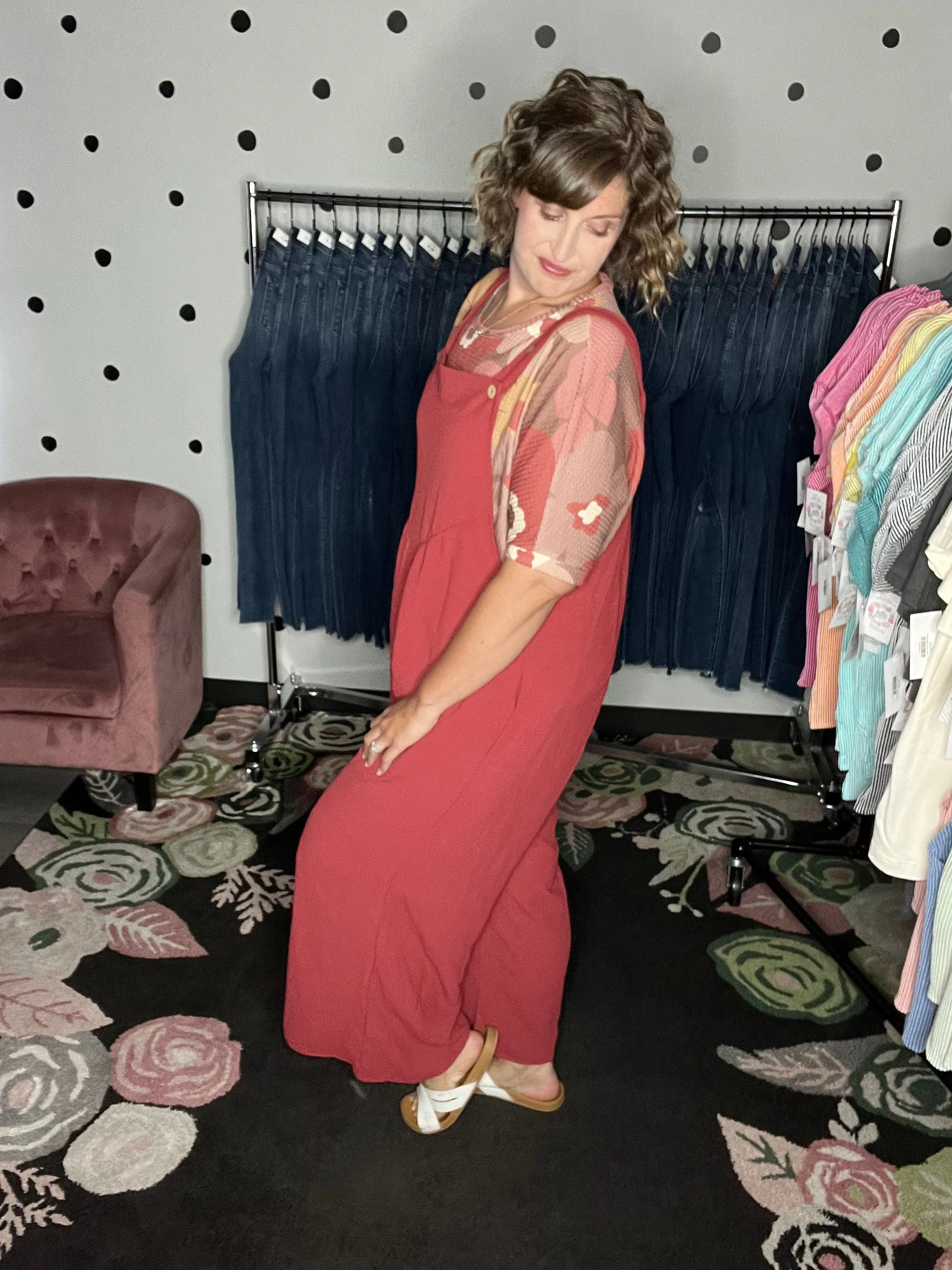 Rust Wide Leg Jumpsuit