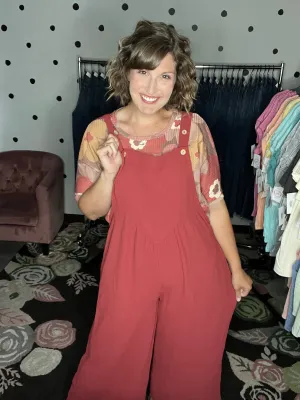 Rust Wide Leg Jumpsuit