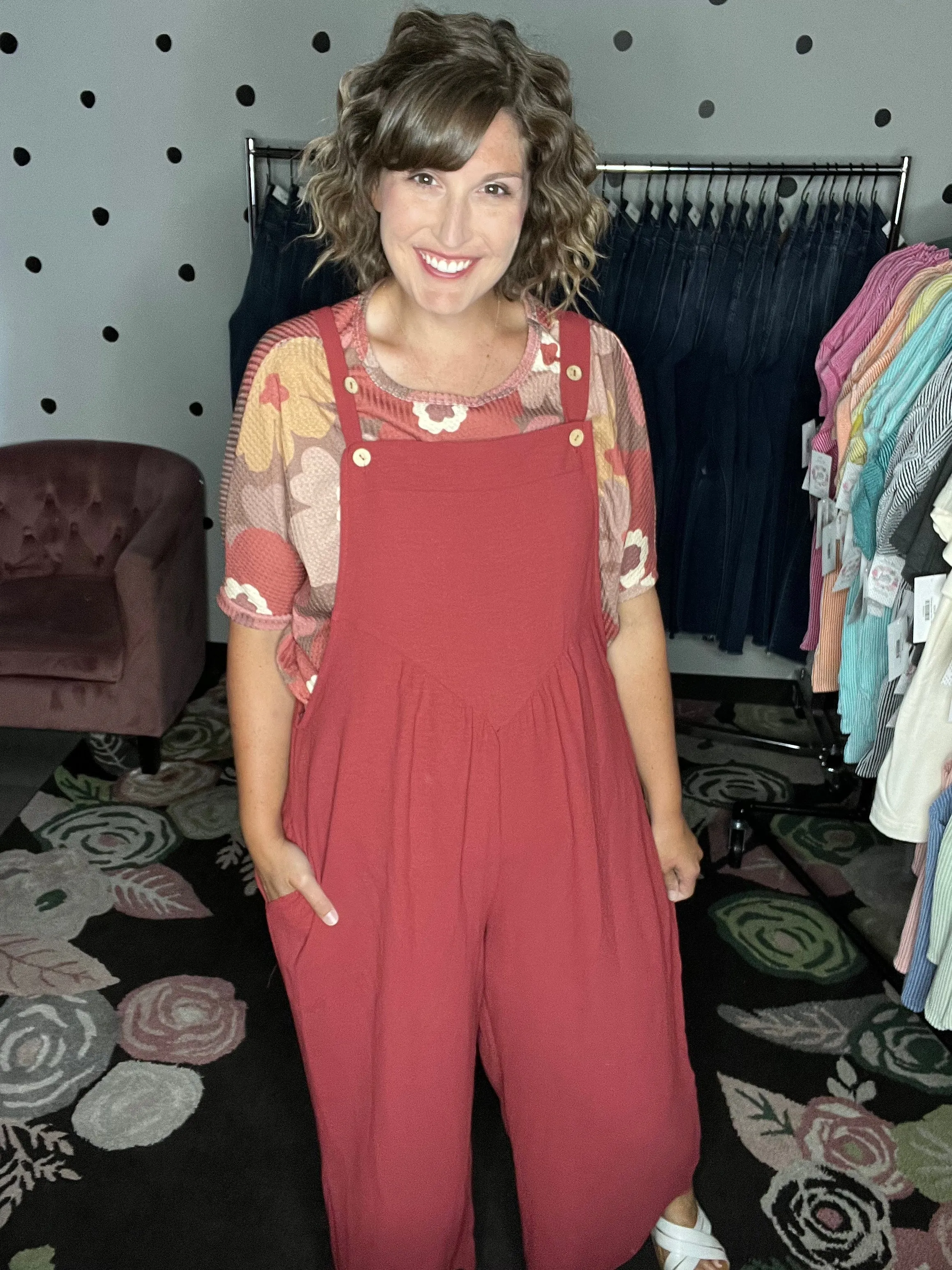 Rust Wide Leg Jumpsuit