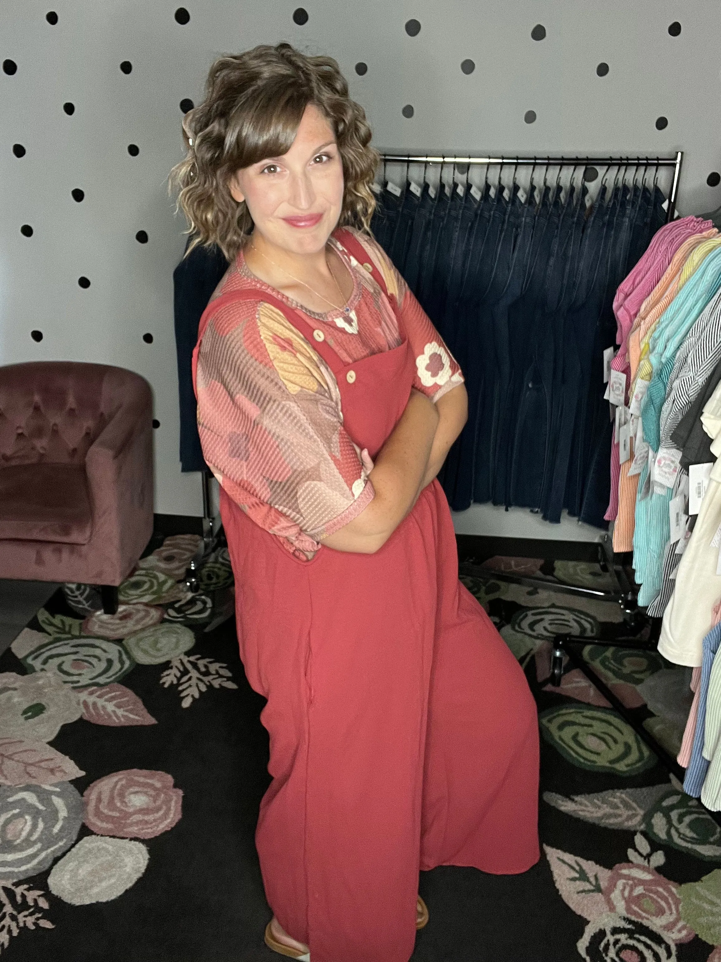 Rust Wide Leg Jumpsuit
