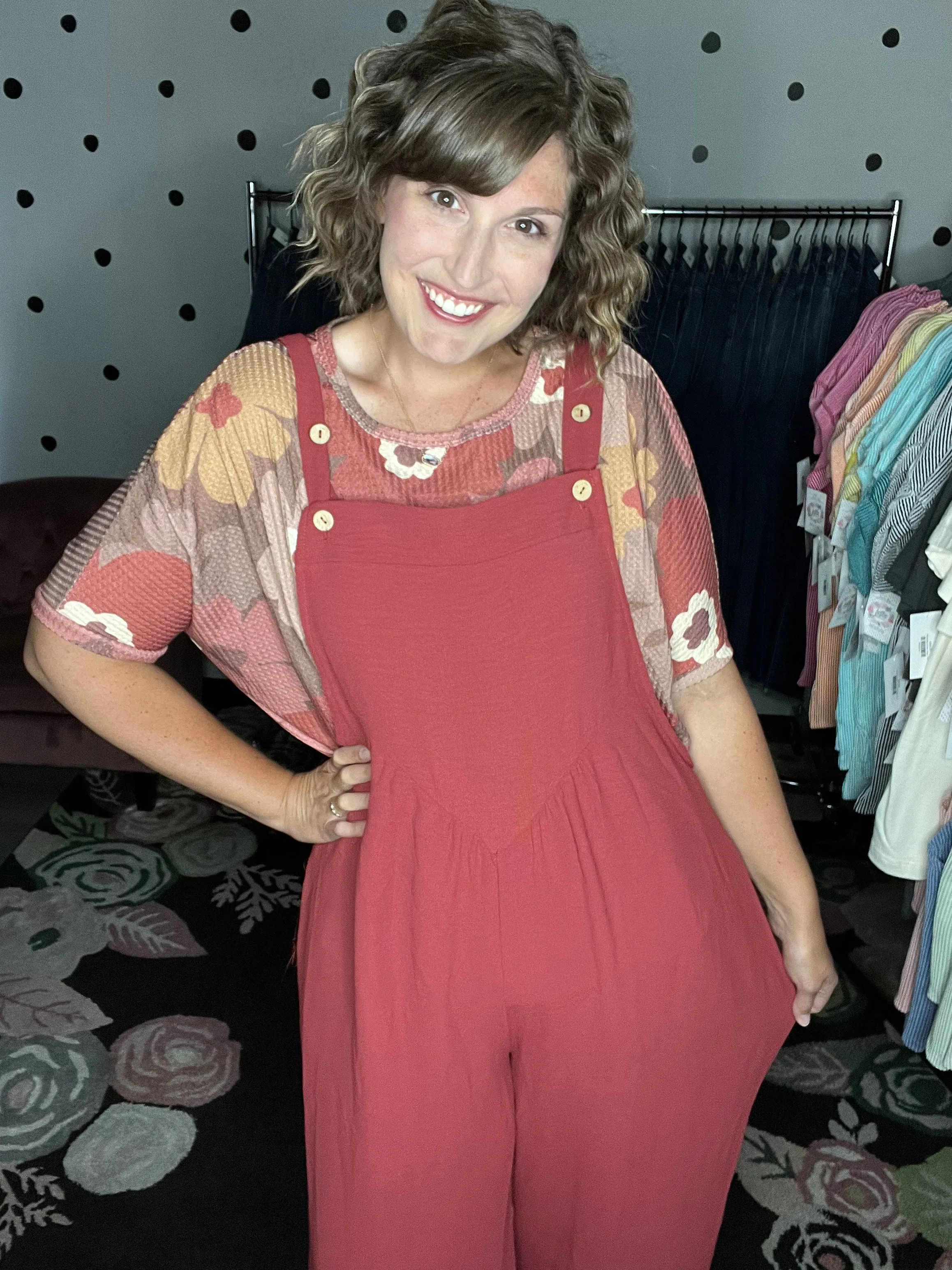 Rust Wide Leg Jumpsuit