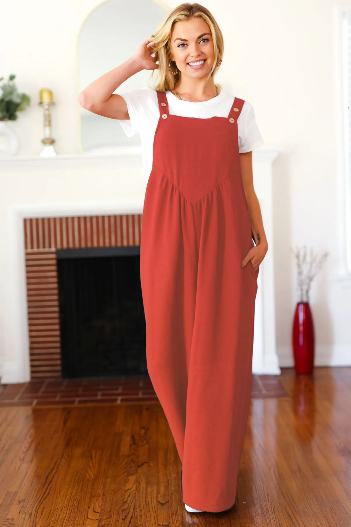 Rust Wide Leg Jumpsuit