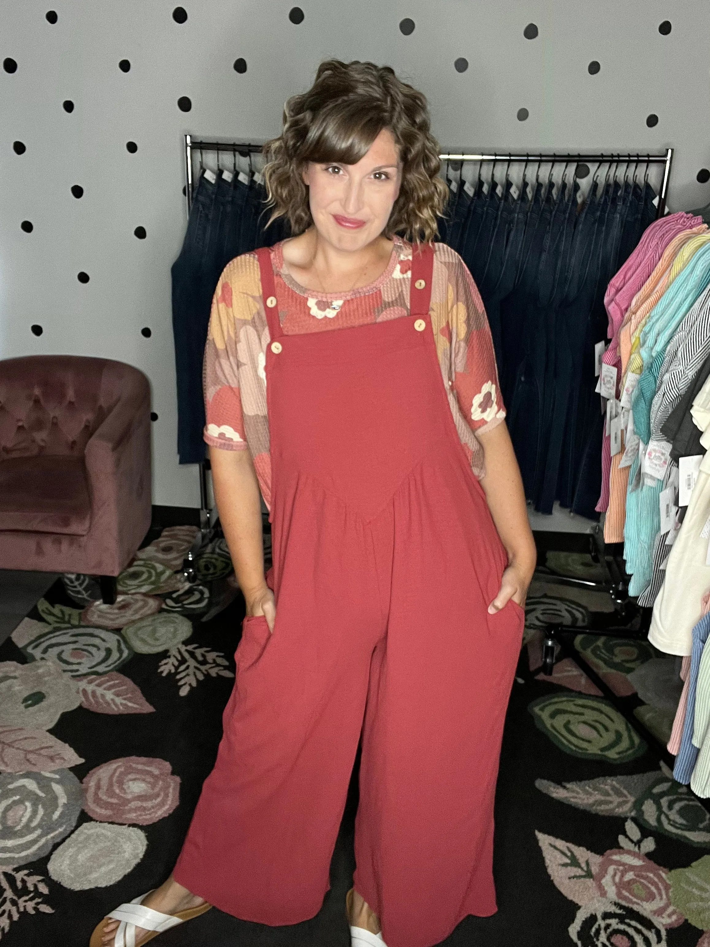 Rust Wide Leg Jumpsuit