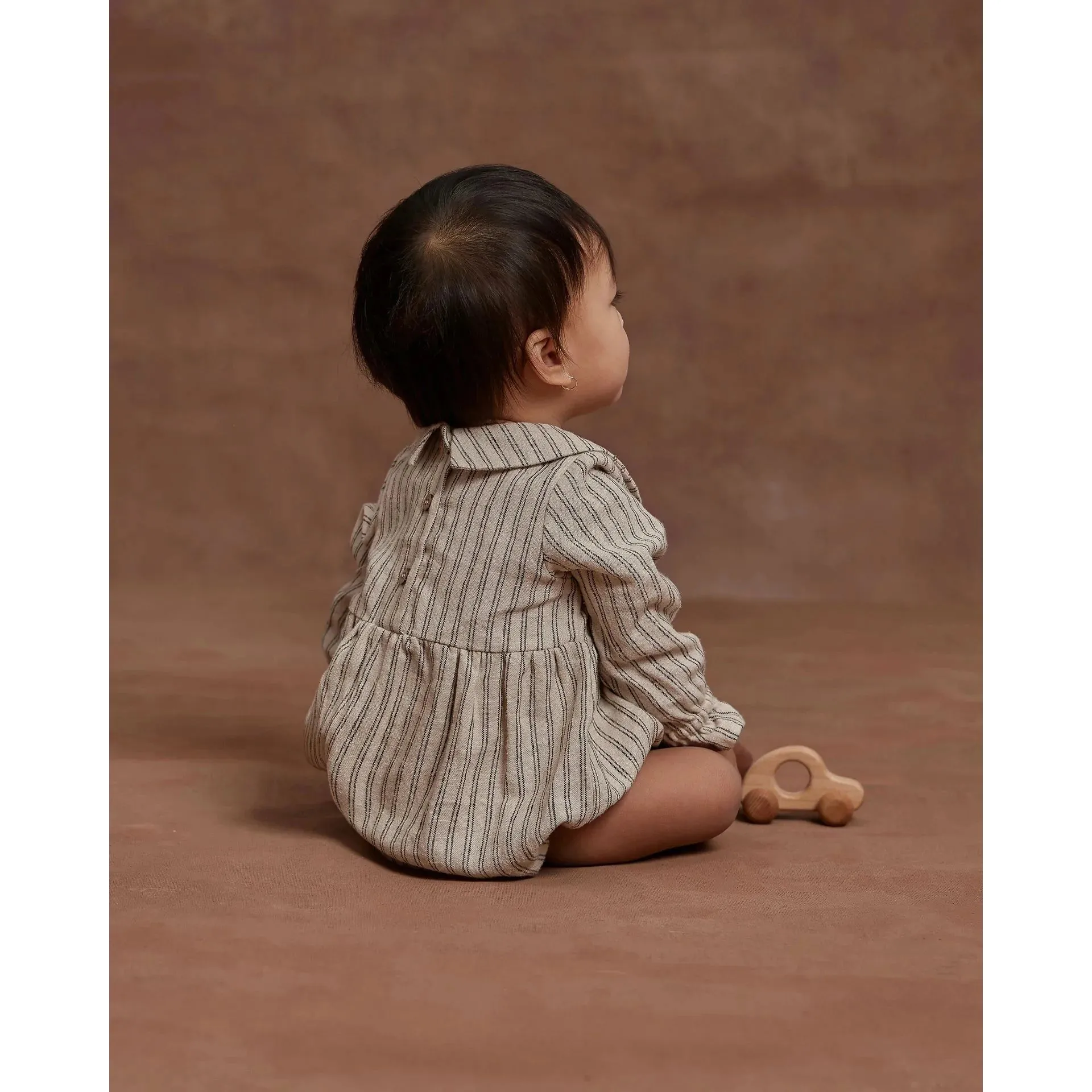 Rylee & Cru Black Pinstripe Cora Romper
