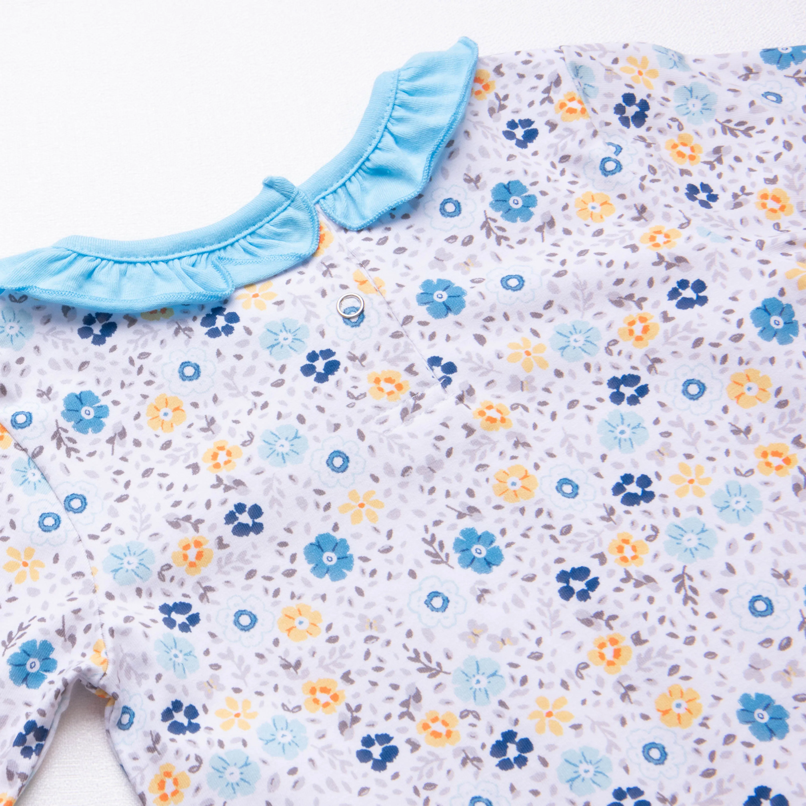 Rylie Romper, Blue and Yellow Floral