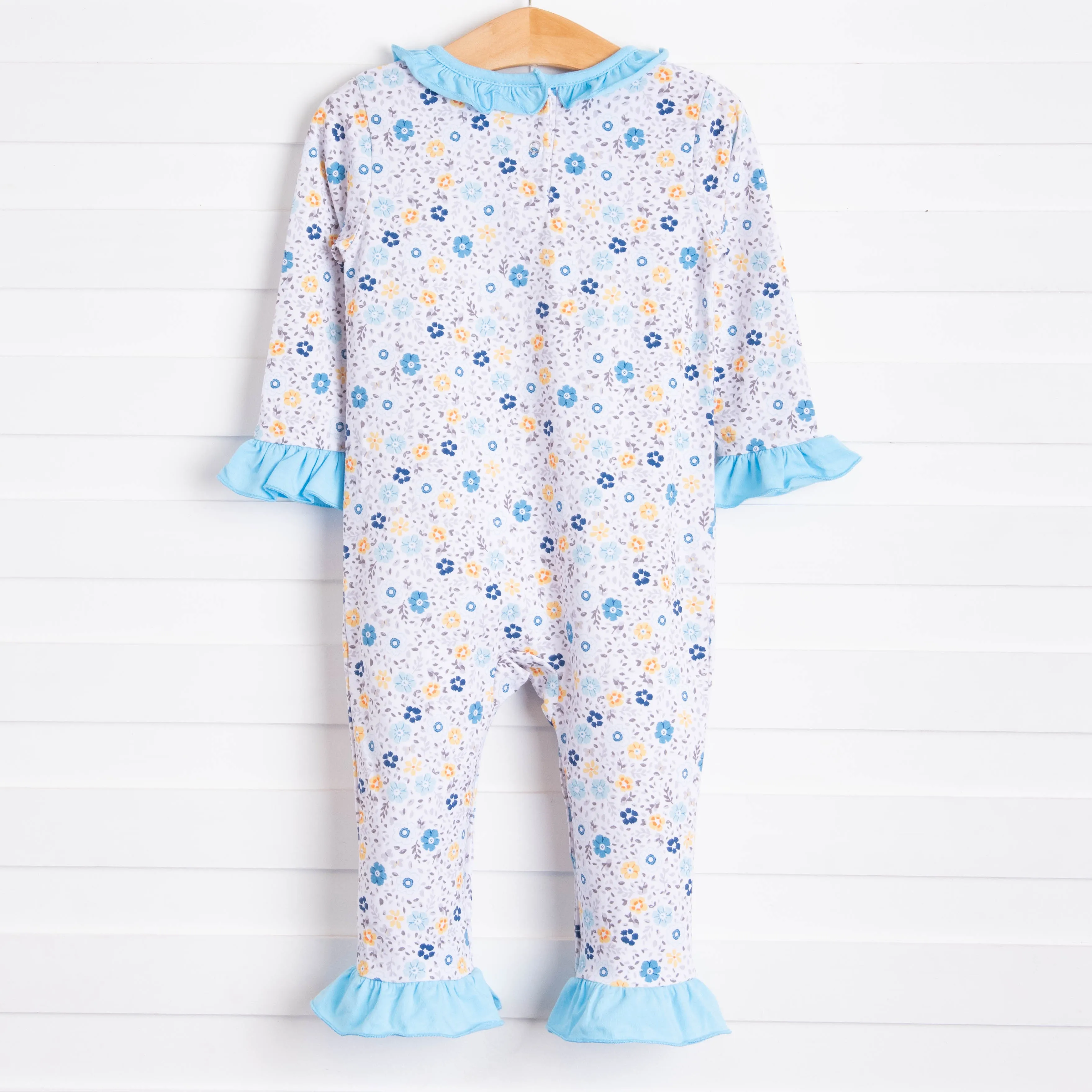 Rylie Romper, Blue and Yellow Floral