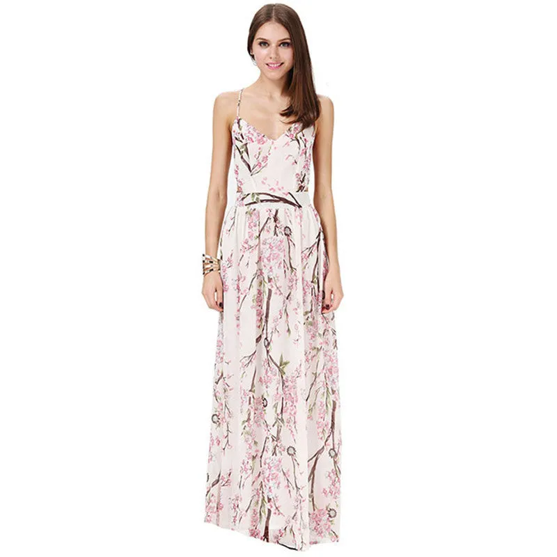 Sally Long Chiffon Cross Back Maxi Dress - Black