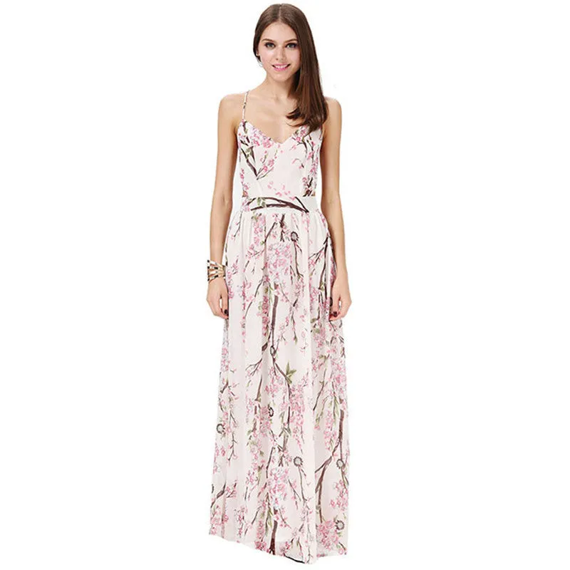 Sally Long Chiffon Cross Back Maxi Dress - Black