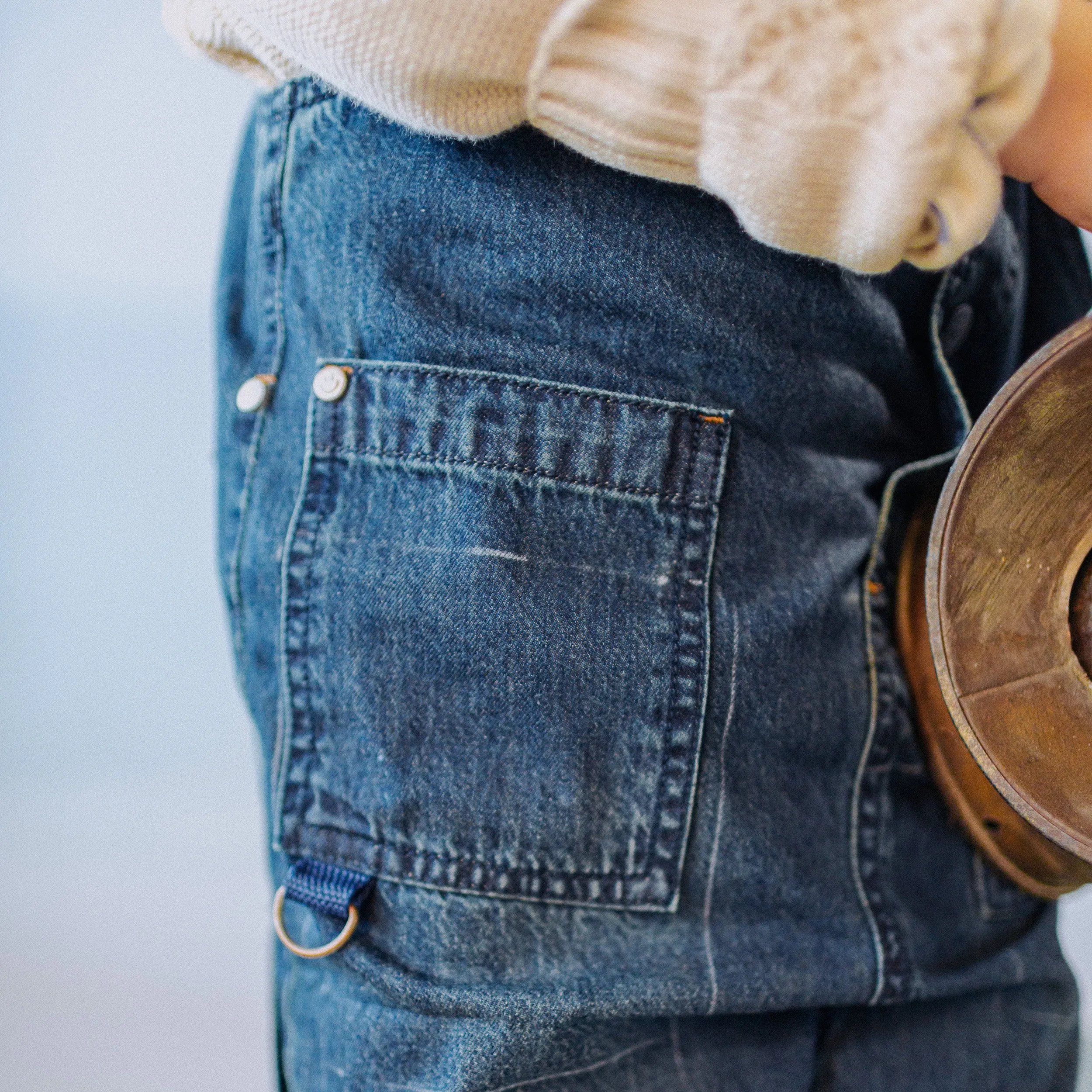 Salopette longue en denim, enfant || Denim long overall, child