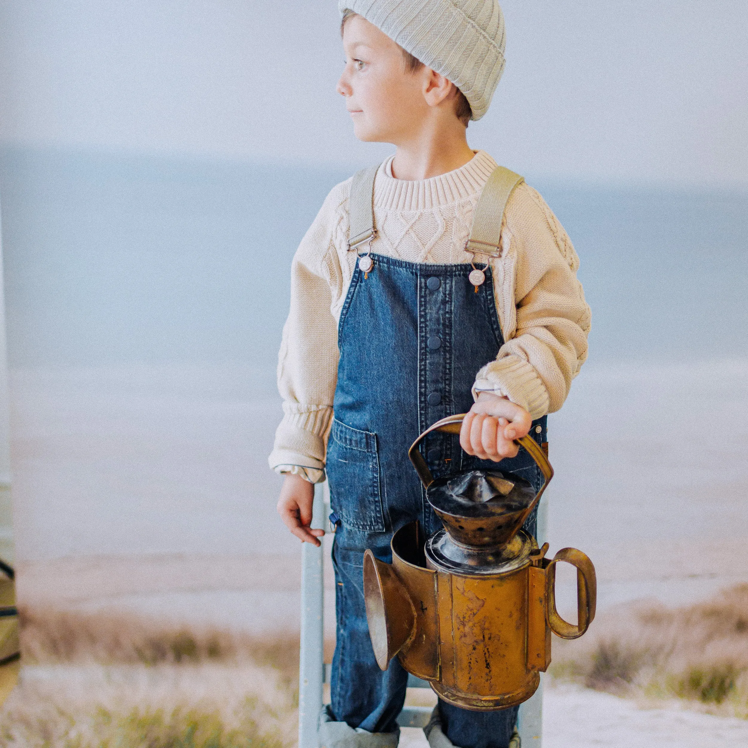 Salopette longue en denim, enfant || Denim long overall, child