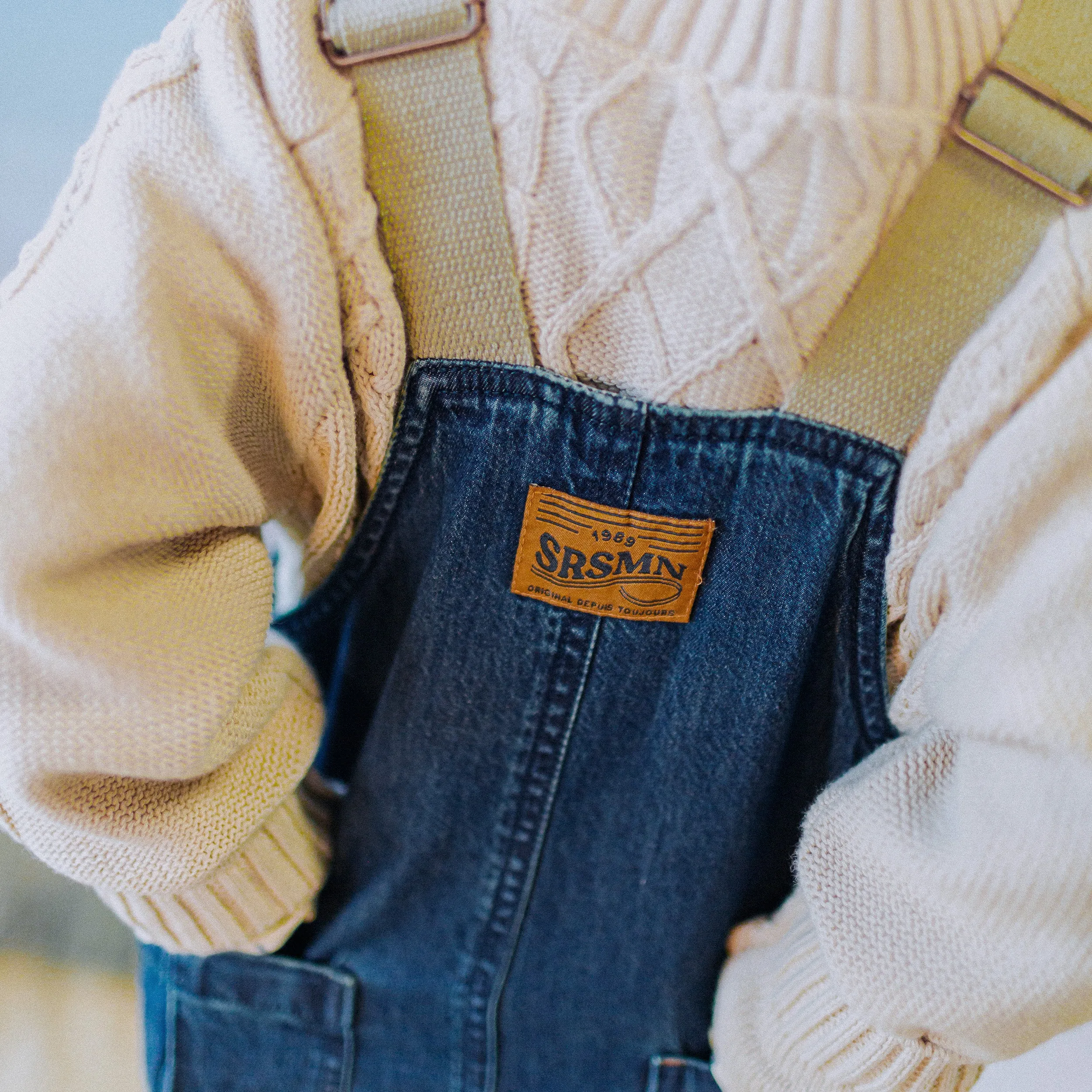 Salopette longue en denim, enfant || Denim long overall, child