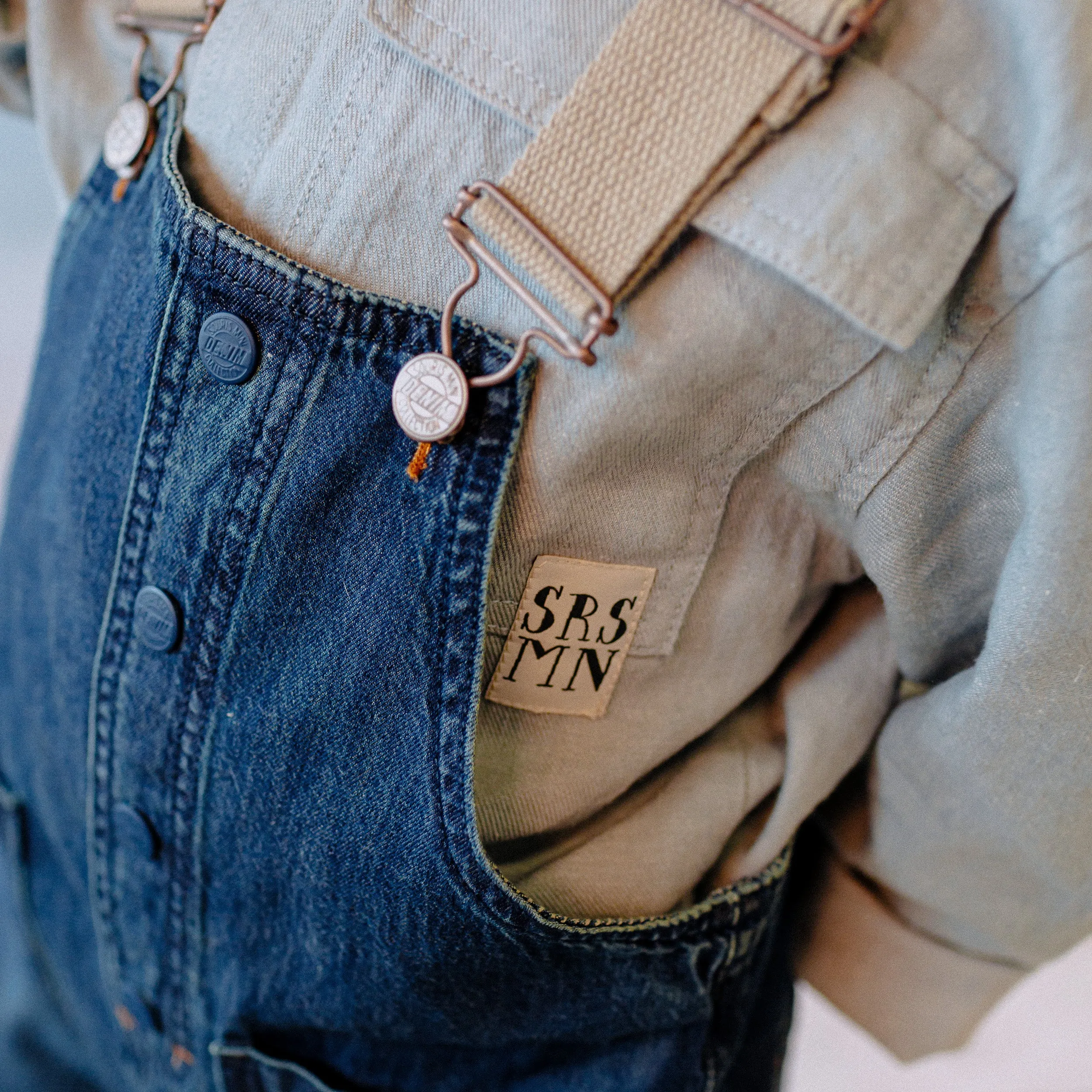 Salopette longue en denim, enfant || Denim long overall, child