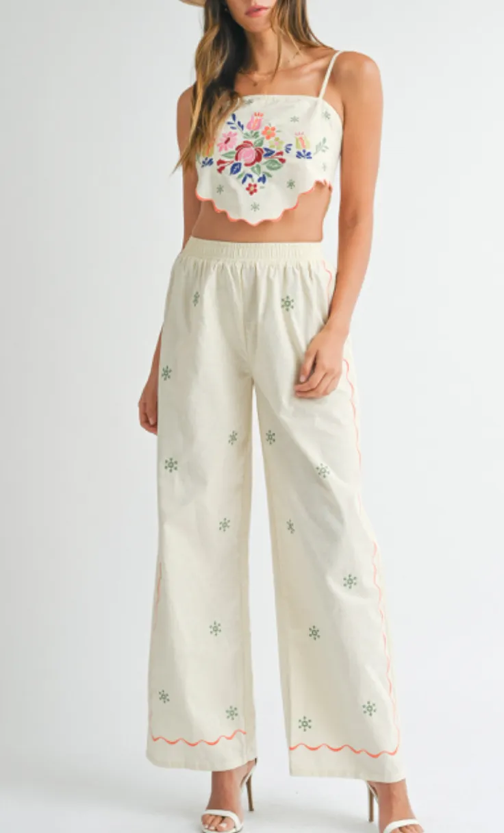 Santorini Scarf Top and Pants Set