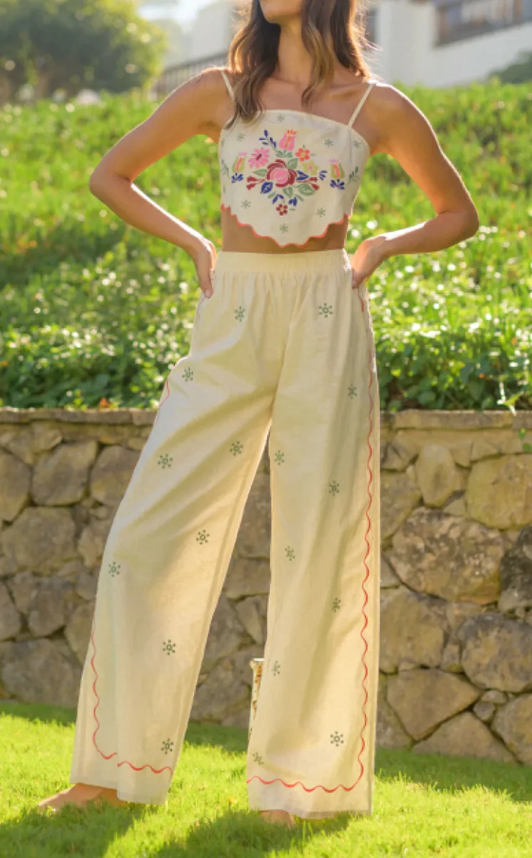 Santorini Scarf Top and Pants Set