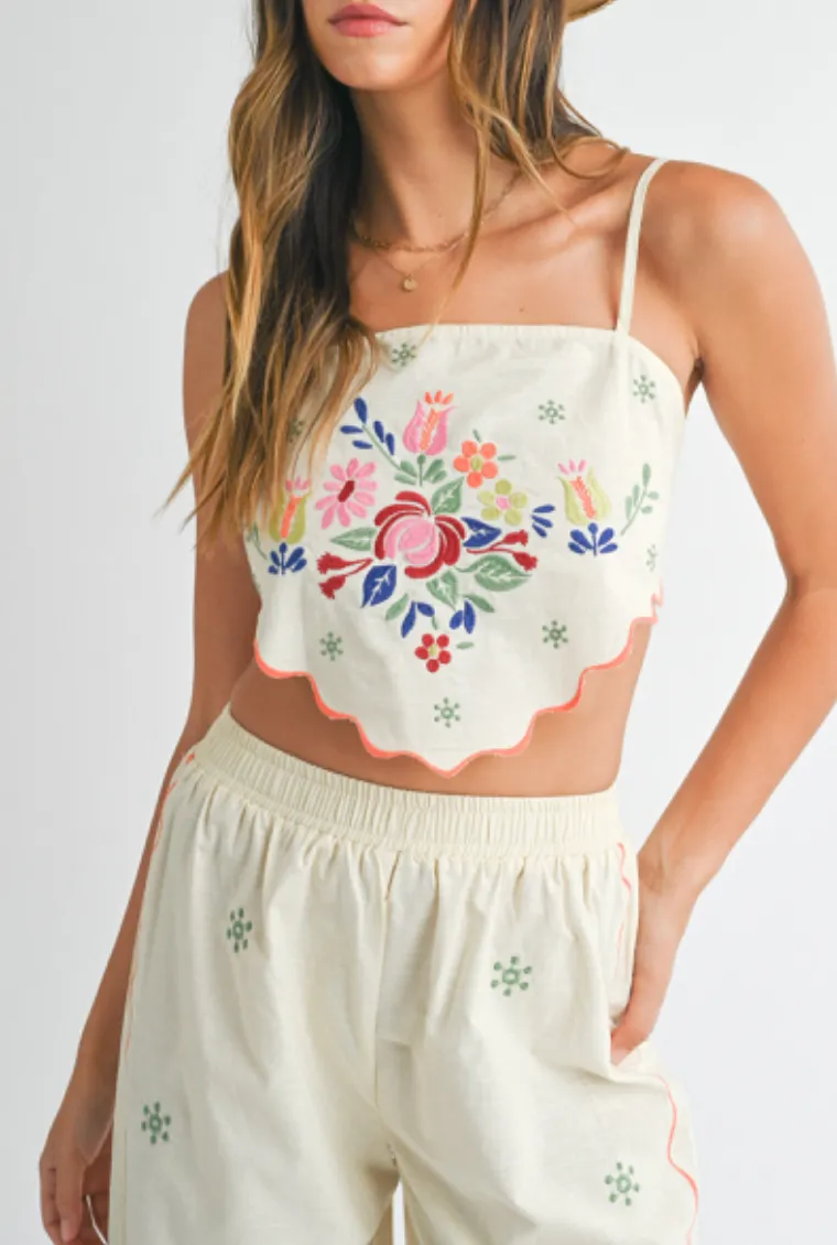 Santorini Scarf Top and Pants Set