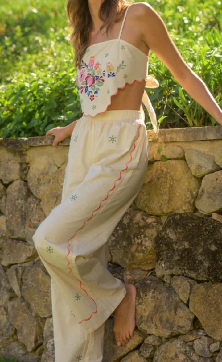 Santorini Scarf Top and Pants Set