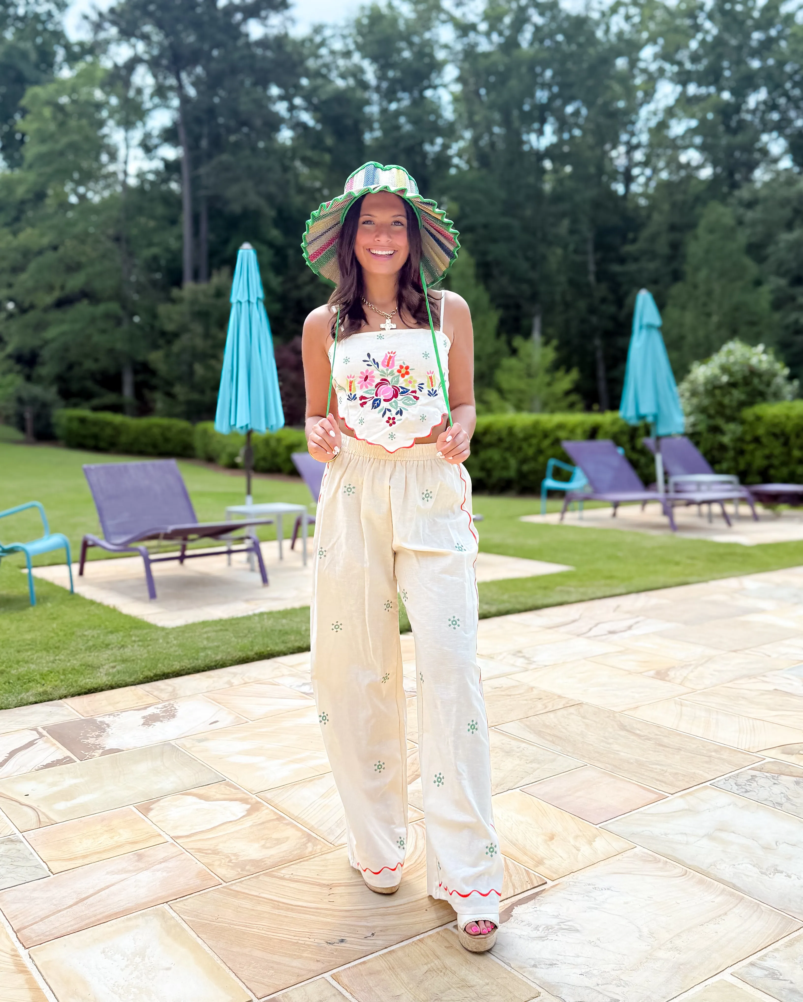 Santorini Scarf Top and Pants Set