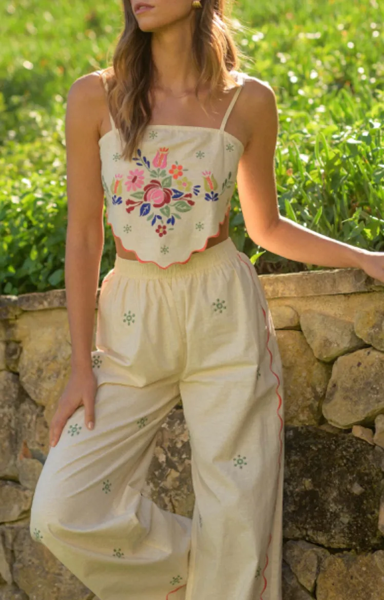 Santorini Scarf Top and Pants Set