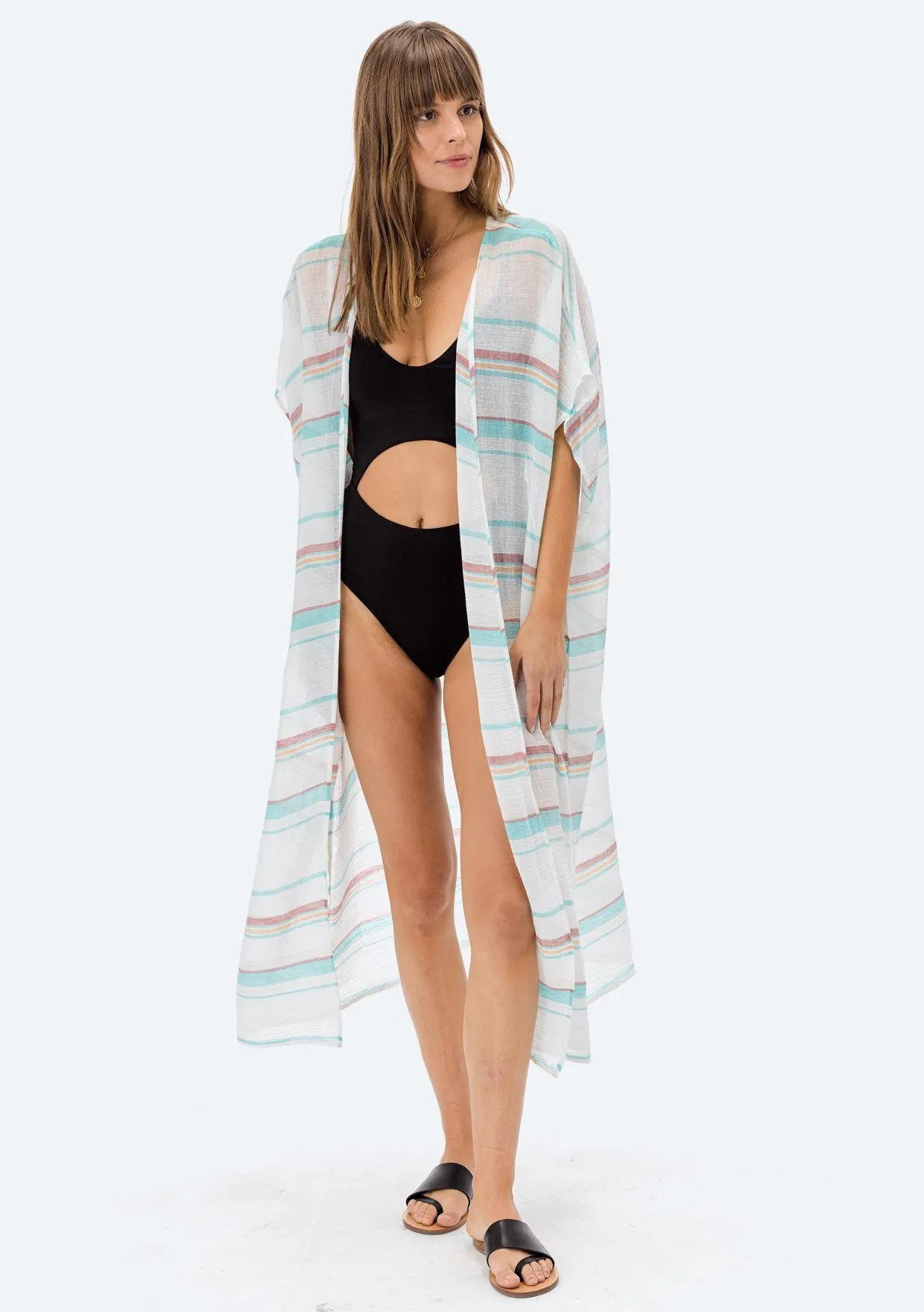 Sarina Striped Maxi Kimono