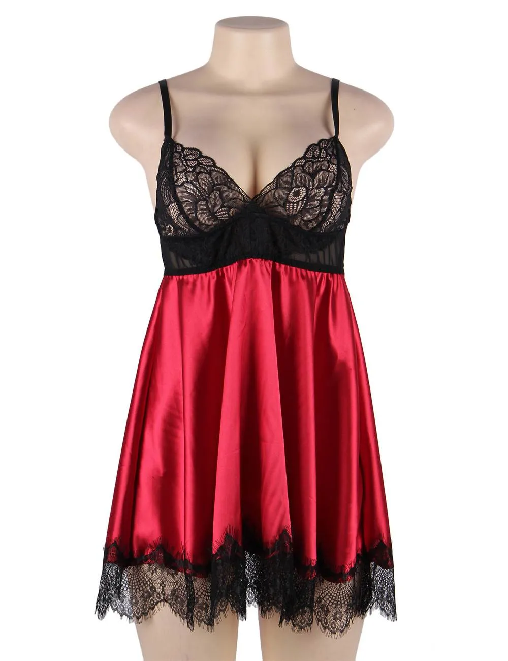 Satin Eyelash Lace Stitching Sexy Babydoll Egypt With Eyepatch