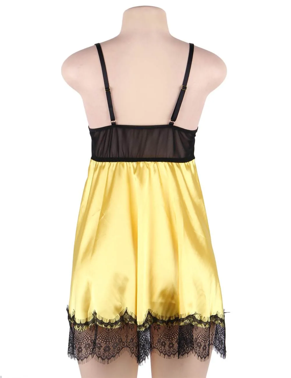 Satin Eyelash Lace Stitching Sexy Babydoll Egypt With Eyepatch