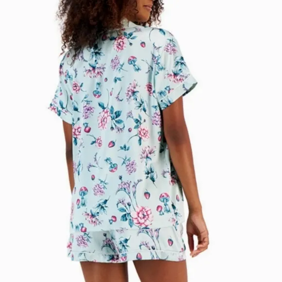 Satin floral pajama shorty set, NEW