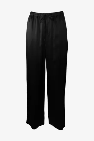 Satin Pajama Pant in Black