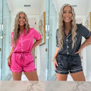 Satin Pajama Short Set