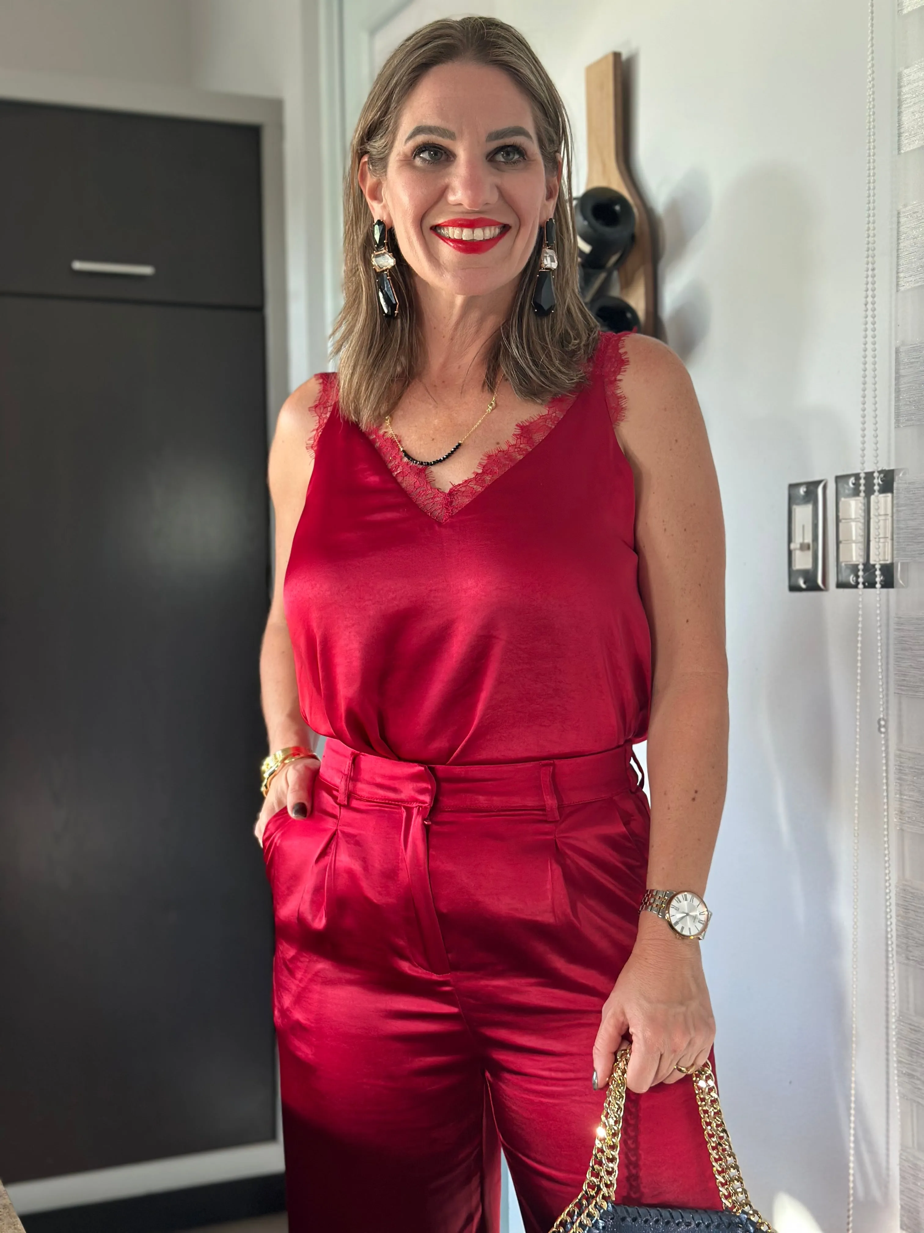 Satin Red Palazzo