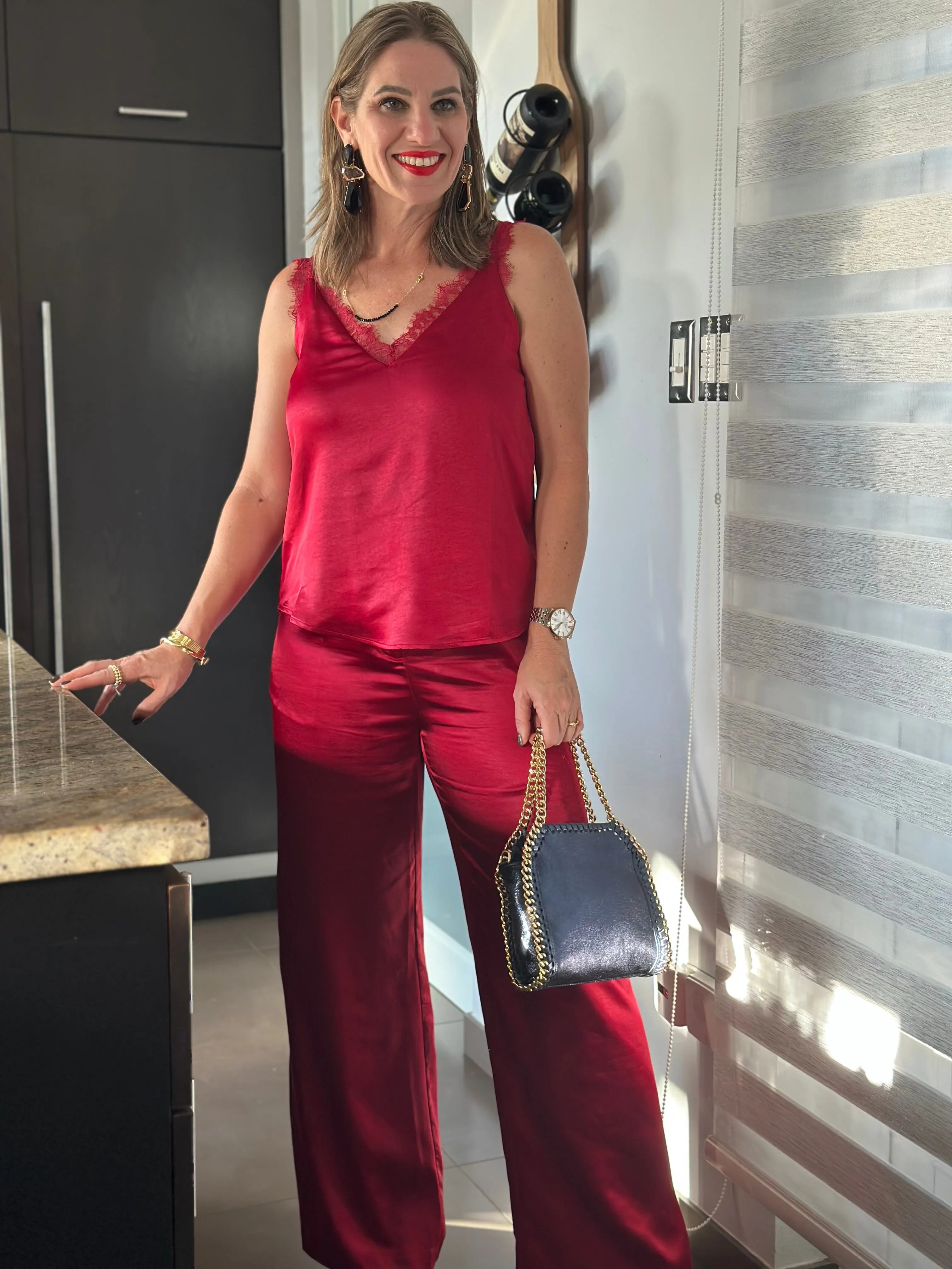 Satin Red Palazzo
