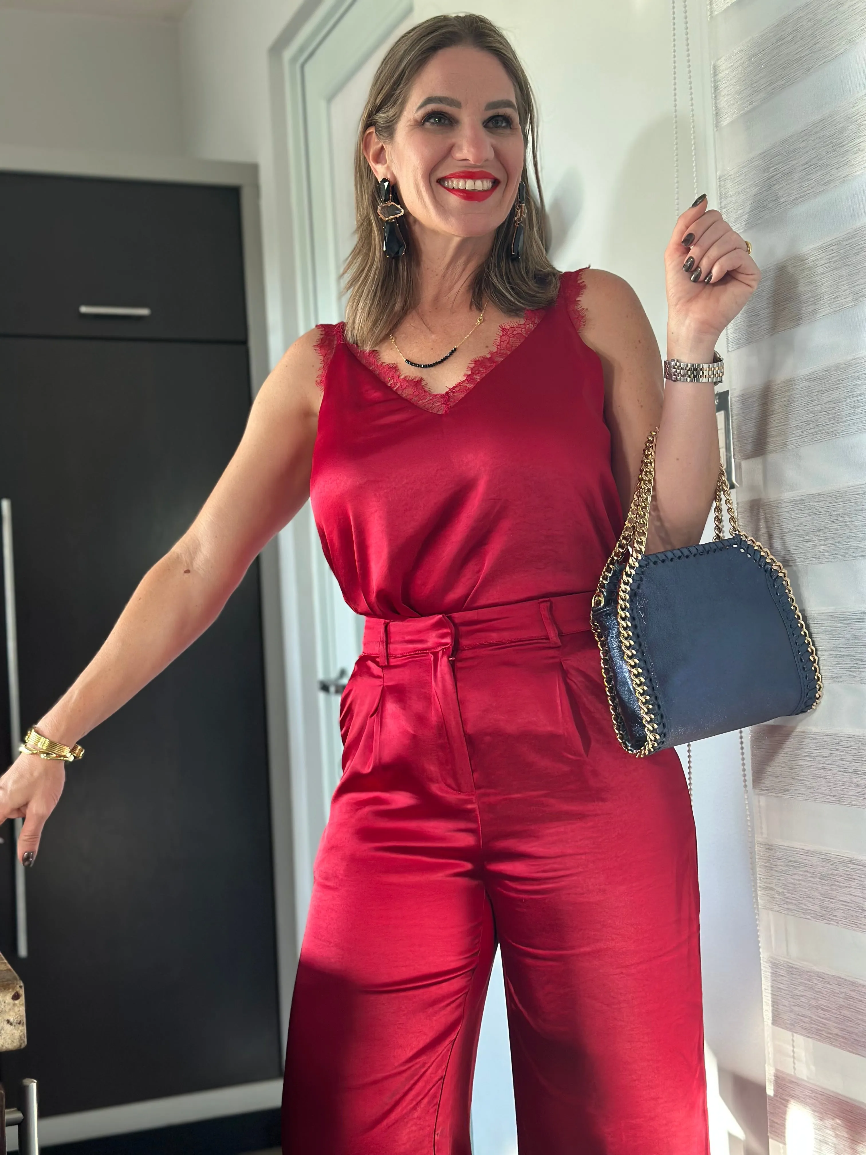 Satin Red Palazzo