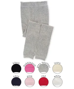 Scalloped Pima Cotton Footless Tights - Bubblegum