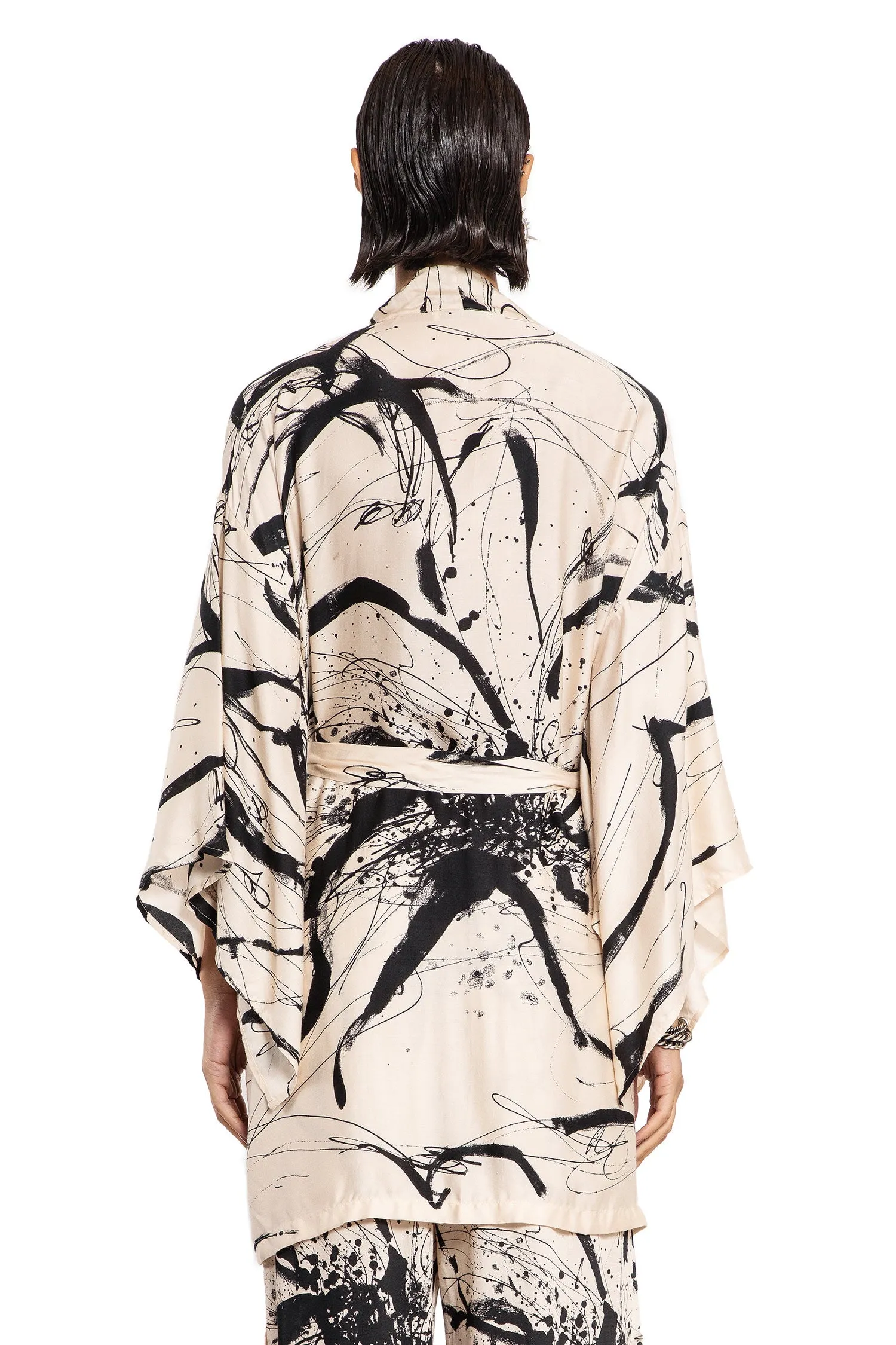 Script Kimono in Cream