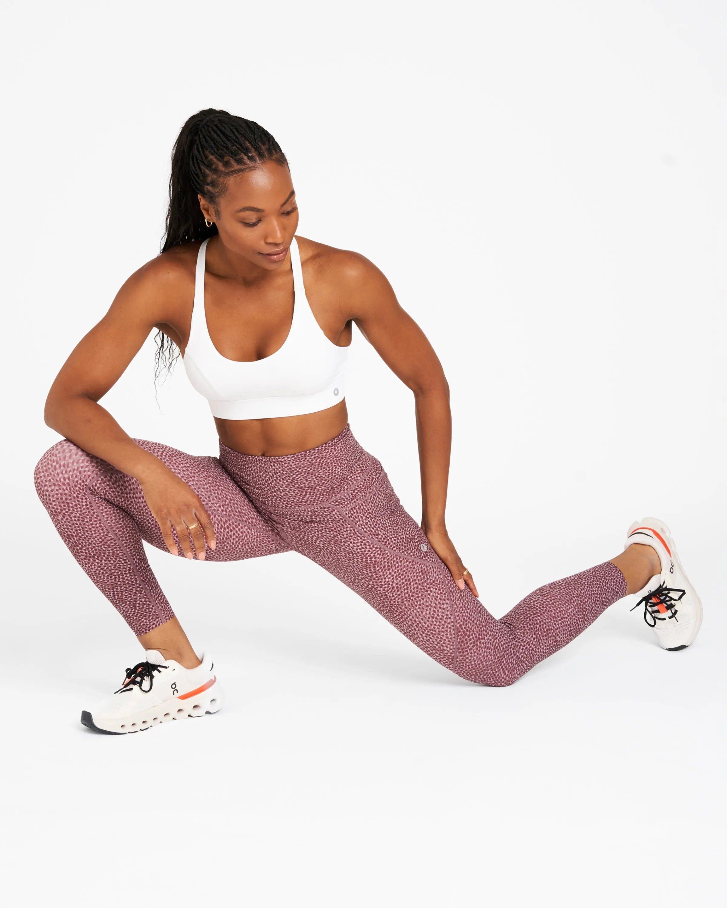 Sculpt High-Waisted Leggings Speckled Print Elderberry