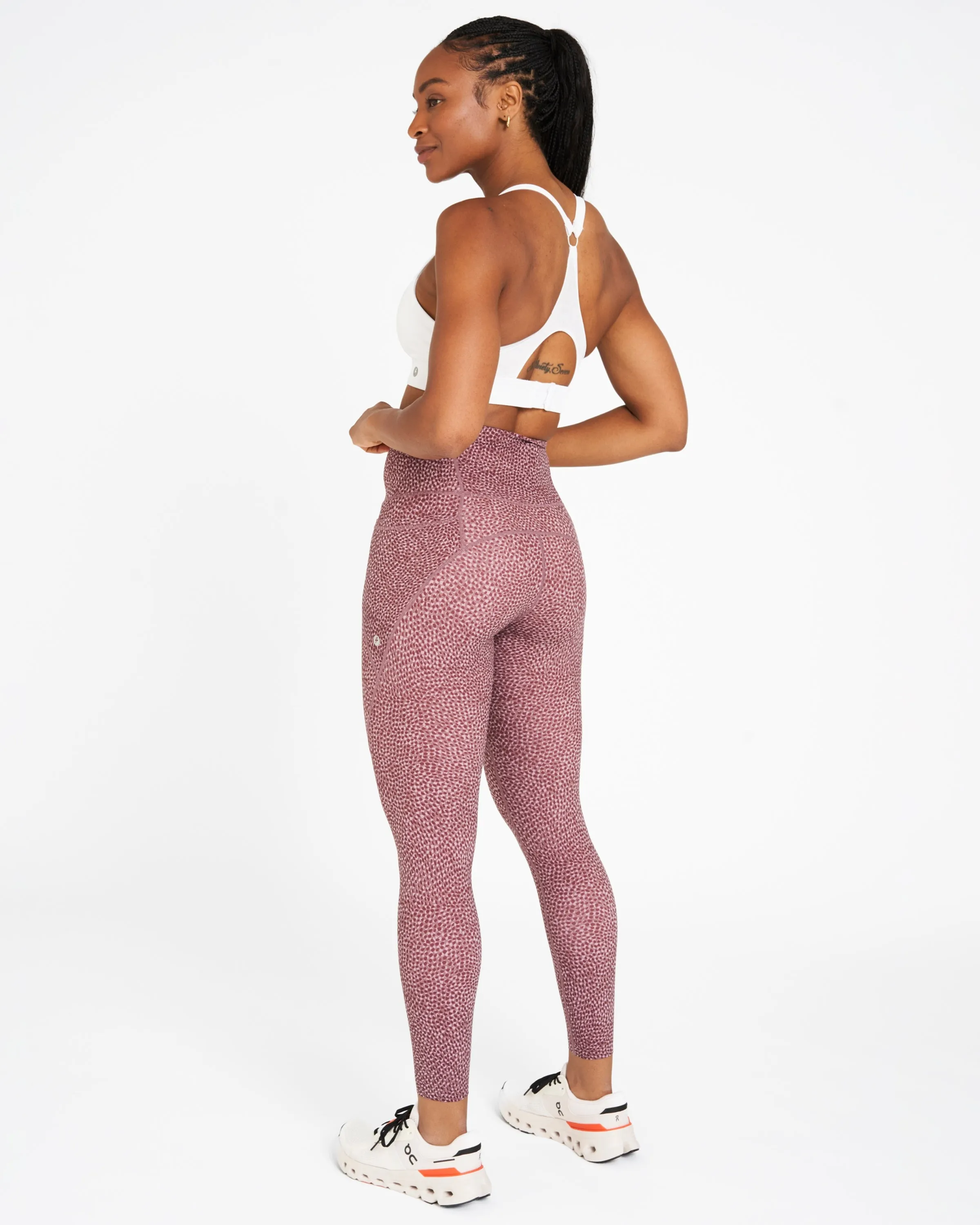 Sculpt High-Waisted Leggings Speckled Print Elderberry