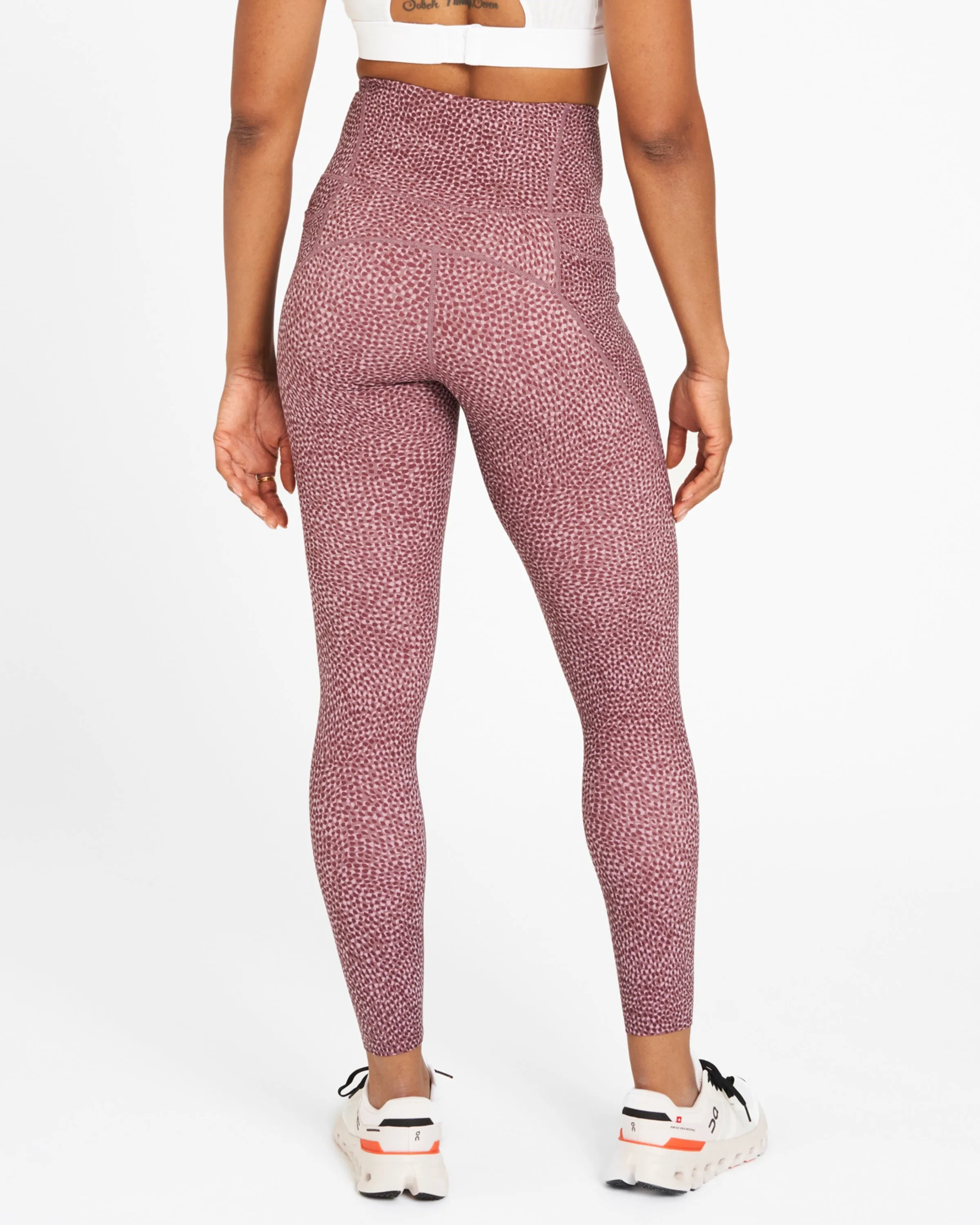 Sculpt High-Waisted Leggings Speckled Print Elderberry